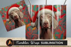 Christmas Dog Portrait With Santa Hat Tumbler 