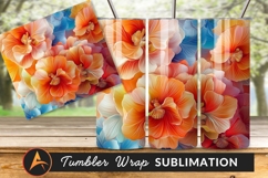 Colorful Hibiscus Flower Arrangement Tumbler Png