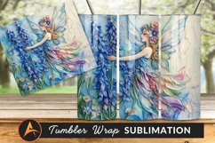 Floral Fairy With Blue Flowers Art Tumbler Product Image 1