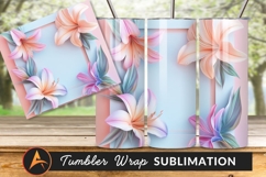 Pastel Floral Frame Elegant Tumbler Png Design Product Image 1