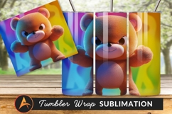 Angry Cartoon Teddy Bear With Colorful Background