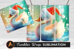 Christmas Swan Wearing Santa Hat In Water Tumbler Product Image 1