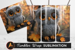 Adorable Owl Autumn Leaves Tumbler Png Product Image 1