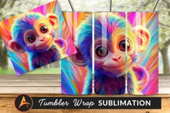 Psychedelic Monkey Portrait Colorful Furry Animal Tumbler Product Image 1