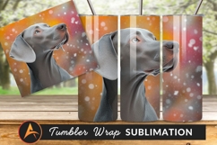 Weimaraner Dog Portrait Against Colorful Bokeh Background Product Image 1