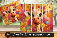 Cute Giraffe Character With Colorful Background Image Product Image 1