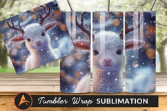 Cute Deer Fawn In Snowy Winter Scene Tumbler Product Image 1