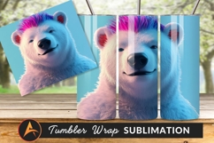 Polar Bear With Pink And Blue Hair Tumbler Product Image 1
