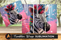 Festive Zebra With Colorful Confetti Hairdo Tumbler Product Image 1