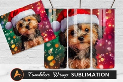 Yorkshire Terrier In Santa Hat Tumbler Png Product Image 1