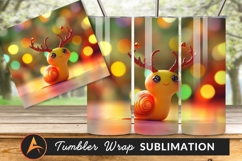 Cute Cartoon Reindeer Snail Christmas Holiday Tumbler Product Image 1
