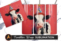 Cow Wearing Birthday Hat And Confetti Tumbler Product Image 1