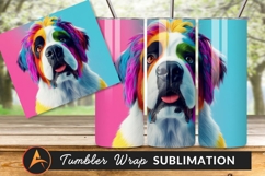 Rainbow Dog Portrait Colorful Pet Tumbler Art Product Image 1