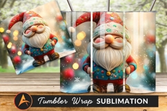 Whimsical Holiday Gnome In Snowy Scene Tumbler Product Image 1