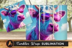 Cool Cow Wearing Sunglasses Tumbler Png Product Image 1