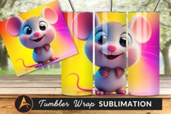 Cute Cartoon Mouse Character Digital Rendering Tumbler Product Image 1