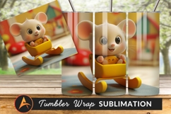 Cartoon Mouse With Toy Inside Tumbler Png Product Image 1