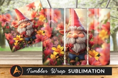 Garden Gnome With Flowers Tumbler Png Product Image 1