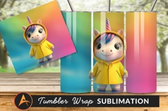 Cute Unicorn In Yellow Raincoat Tumbler Product Image 1