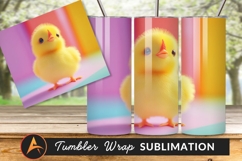 Cute Yellow Chick On Pastel Background Tumbler Png Product Image 1