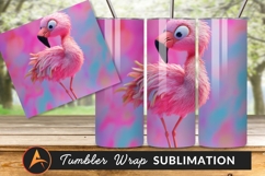 Pink Flamingo Cartoon Funny Quirky Artistic Tumbler Png Product Image 1