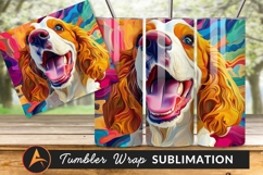 Abstract Dog Portrait Playful Colorful Artistic Tumbler Product Image 1