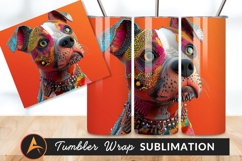 Colorful Pitbull Dog Pet Portrait Tumbler Product Image 1