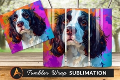 Springer Spaniel Dog Portrait Digital Painting Style Tumbler Product Image 1