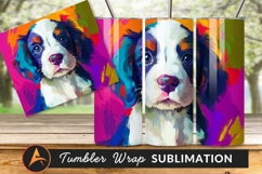 Artistic Dog Portrait Pop Art Style Tumbler Wrap Product Image 1