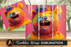 Colorful Furry Character Laughing On Pink Background Tumbler Product Image 1