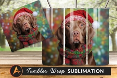 Chocolate Labrador Christmas Festive Holiday Tumbler Product Image 1