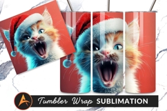 Angry Christmas Cat Tumbler Png Design Product Image 1