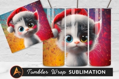 Christmas Cat With Santa Hat And Bokeh Product Image 1