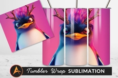 Festive Penguin Character With Antlers Tumbler Png Product Image 1