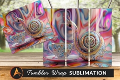 Psychedelic Snail Tumbler Png On Swirling Background Product Image 1