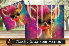 Stylish Deer With Glasses And Pink Hair Tumbler Product Image 1