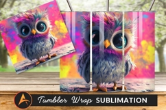 Cute Colorful Owl Digital Art Tumbler Png Product Image 1