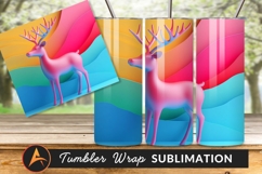 Gradient Pink Deer Tumbler Png Colorful Background Product Image 1