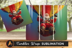 Santa Claus Hot Air Balloon Tumbler Png Product Image 1