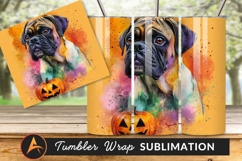 Boxer Dog With Halloween Pumpkin Tumbler Product Image 1