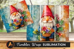 Charming Garden Gnome Holding Flowers Spring Tumbler Product Image 1