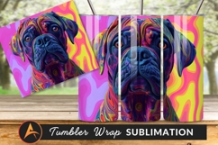 Psychedelic Dog Portrait On Abstract Tumbler Product Image 1