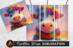 Colorful Cow With Scarf Tumbler Png Image Product Image 1