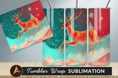 Abstract Reindeer Tumbler Png Holiday Illustration Product Image 1