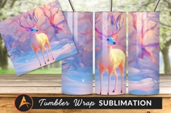 Winter Deer Pastel Colors Tumbler Png Product Image 1
