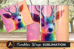 Rainbow Reindeer Face Colorful Christmas Illustration Product Image 1