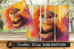 Cute Otter With Colorful Abstract Tumbler Product Image 1