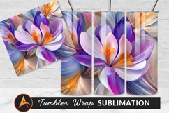 Abstract Purple And Pink Flower Tumbler Png Product Image 1