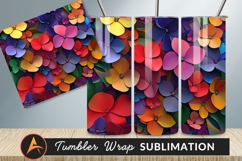 Colorful Floral Background Tumbler Png Design Product Image 1