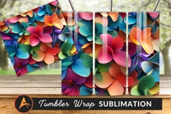 Colorful Petal Abstract Illustration For Tumbler Png Product Image 1